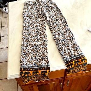 Forever 21 flower / elephant print pants